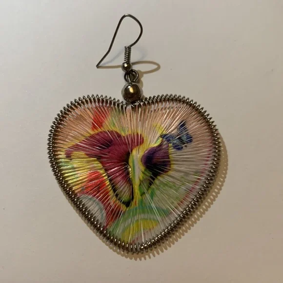 Handmade Heart Earrings - Picture 3 of 3